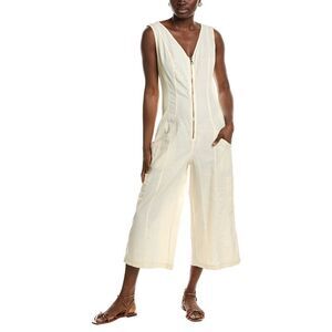 Xcvi Womens Norris Linen-Blend Jumpsuit, Brown
